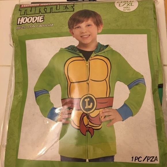 BRAND NEW boy youth teenage mutant ninja turtle Leonardo hoodie size L/XL 14-16 - Picture 2 of 4